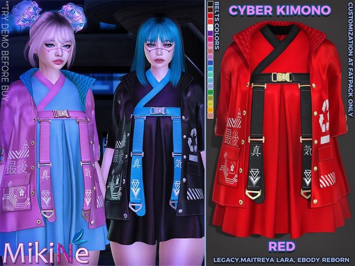 -MikiNe- Cyber Kimono-Red