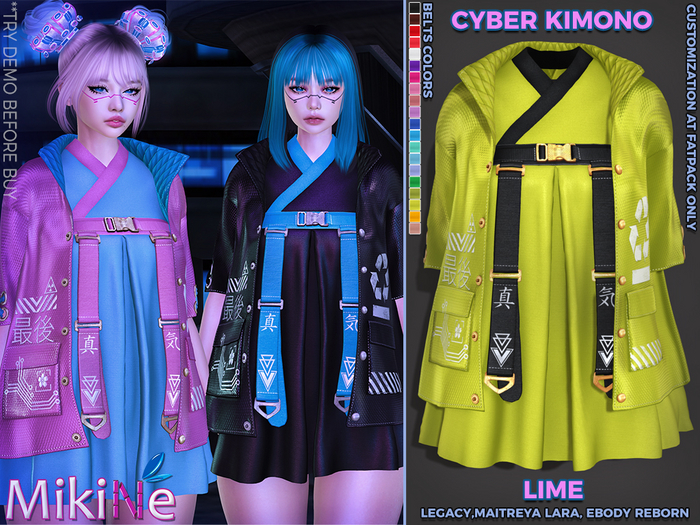 -MikiNe- Cyber Kimono-Lime