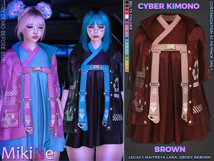 -MikiNe- Cyber Kimono-Brown