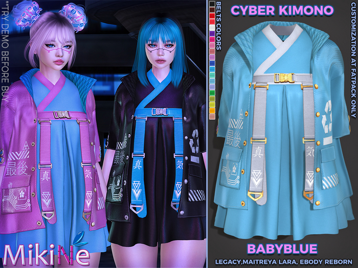 -MikiNe- Cyber Kimono-Babyblue