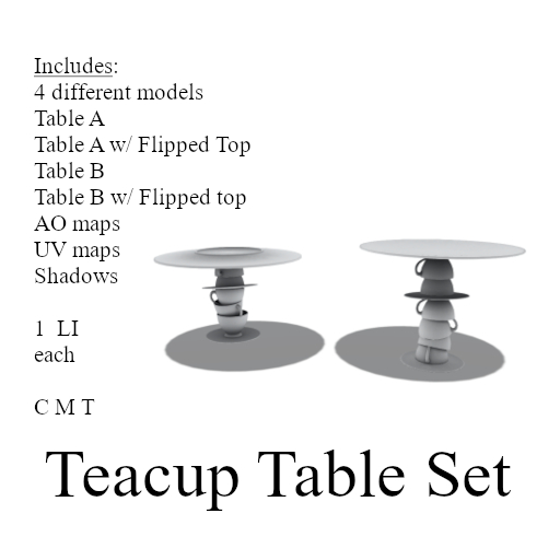 RR FULLPERM Teacup Tables (Boxed)