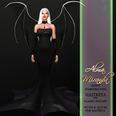 .: AlmaMiranda :. Morticia Demon Halloween Ball Gown Necklace Wings Gloves Costume Maitreya Lara