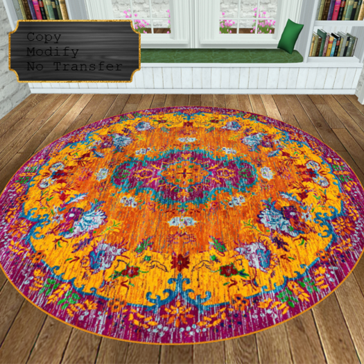 Round Calypso Rug-Orange