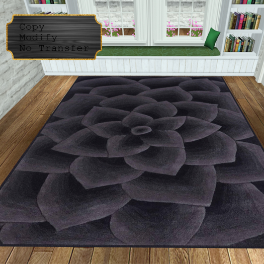 Charcoal Floral Transitions Rug