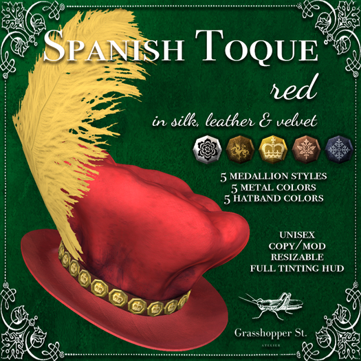 Grasshopper St Spanish Toque - Red