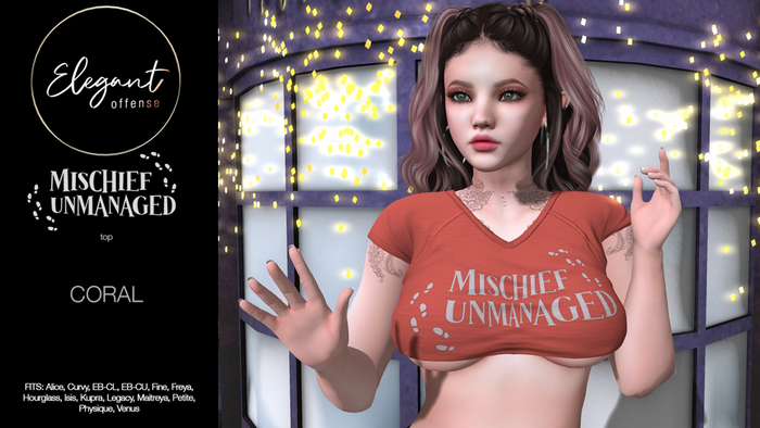 Elegant Offense: Mischief Unmanaged Top Coral {add me}