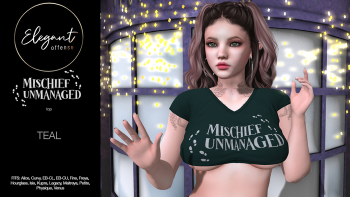Elegant Offense: Mischief Unmanaged Top Teal {add me}