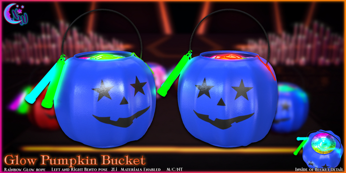 *NW* Glow Pumpkin Bucket - Blue
