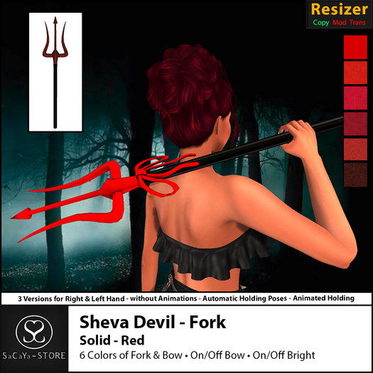 SaCaYa - Sheva Devil - Fork - Solid - Red
