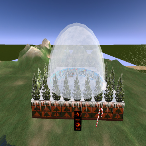 christmas snowglobe skating ring