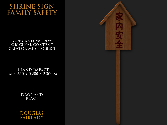 Shrine sign Family safety - 1 LI - CopyMod mesh