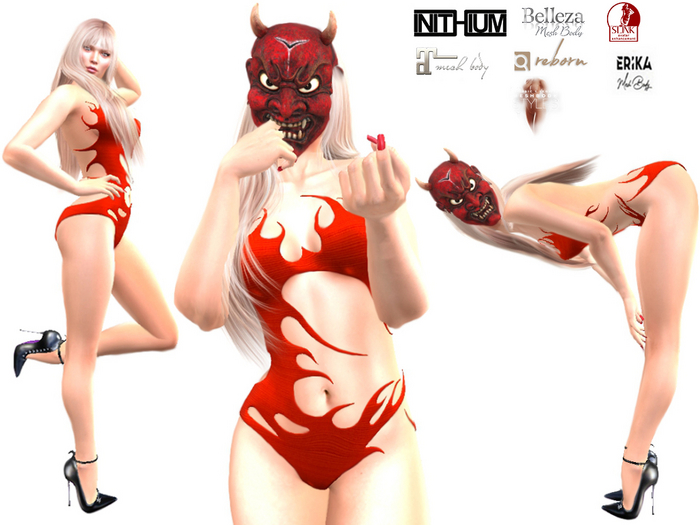 Sexy She Devil Costume Mask Incl.