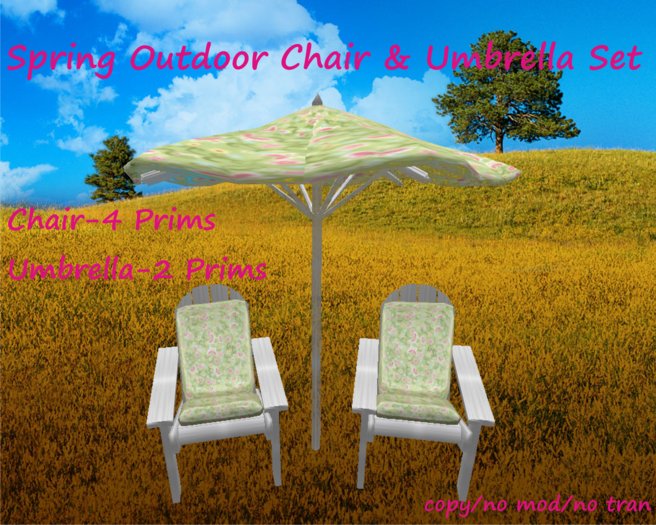 Spring Outdoor Chair& Umbrella Set