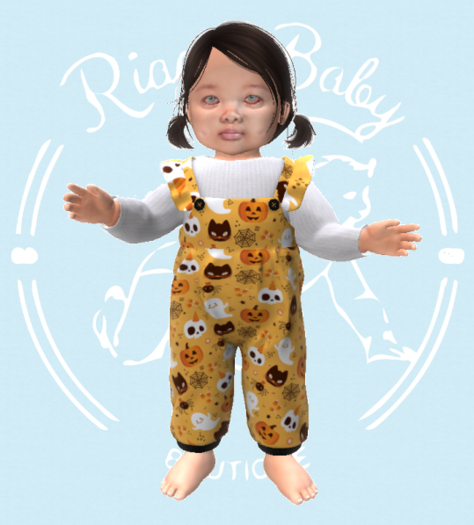 (RBB) Halloween 2 Overalls Ruffels