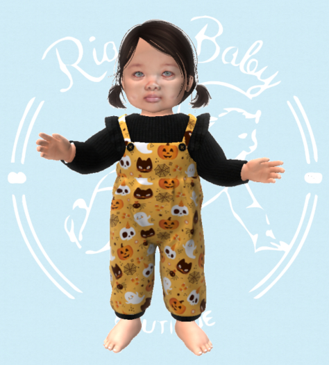 (RBB) Overalls Ruffels  Halloween 1