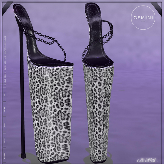 Gemini -Kali Sandals- BLACK LEOPARD **GROUP GIFT**