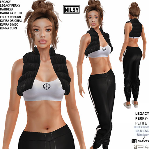 CROPPED PUFF JACKET OUTFIT,MESH BODY
