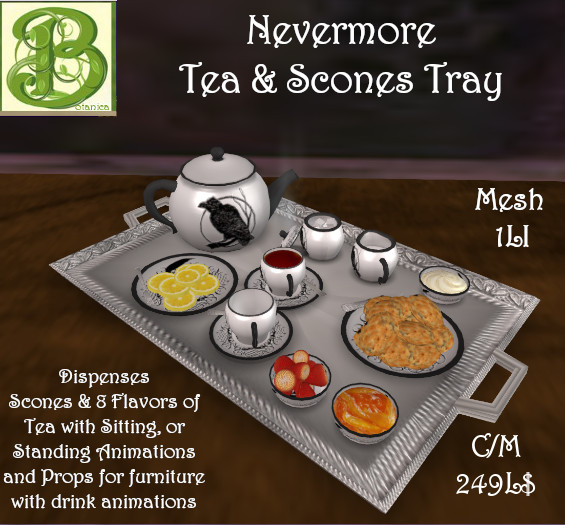Nevermore Tea & Scones Tray 1LI