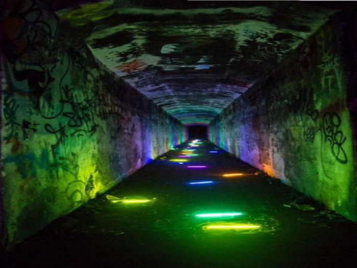 Neon Graffiti Tunnel Texture
