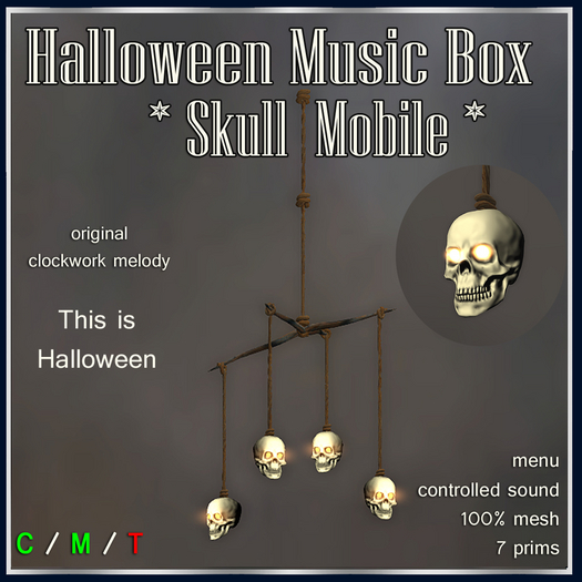 Halloween Musical clock "Skull Mobile" V3 (boxed)