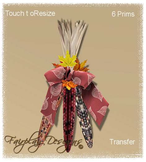 Fall Indian Corn Door Ornament~Pkgd