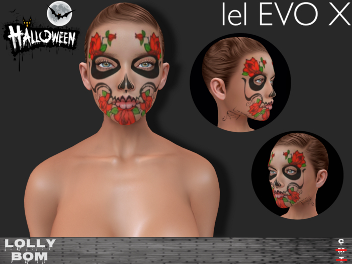 LOLLY's BOM things...[tattoo] HALLOWEEN - FaceArt - Roses - lel evoX