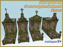 SCULPTURE - Cemetery tombstones Set v1 (1+ LI) (Full perm)