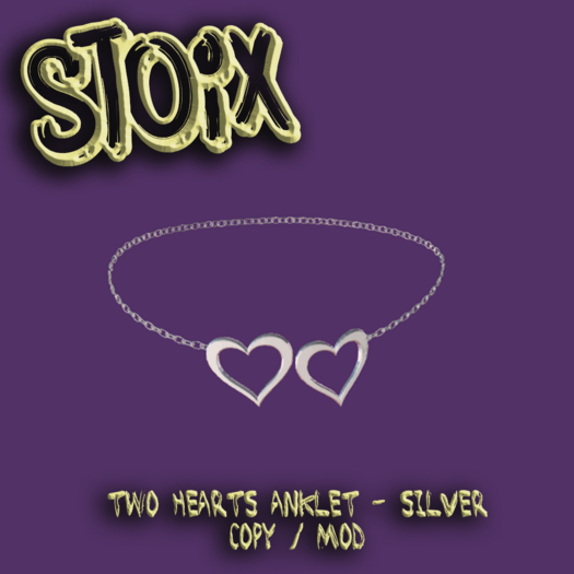 STOIX - Two Hearts Anklet - Silver
