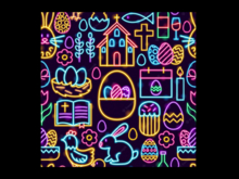 *6KW* FULL PERM Seamless Neon Easter Wallpaper Texture