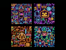 *6KW* FULL PERM Textures (Seamless Seasonal Neon Wallpaper)