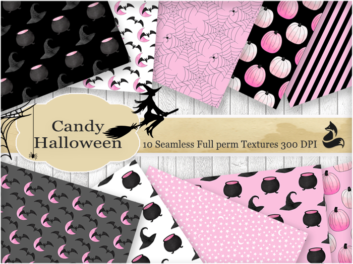 FF Candy Halloween Seamless Textures
