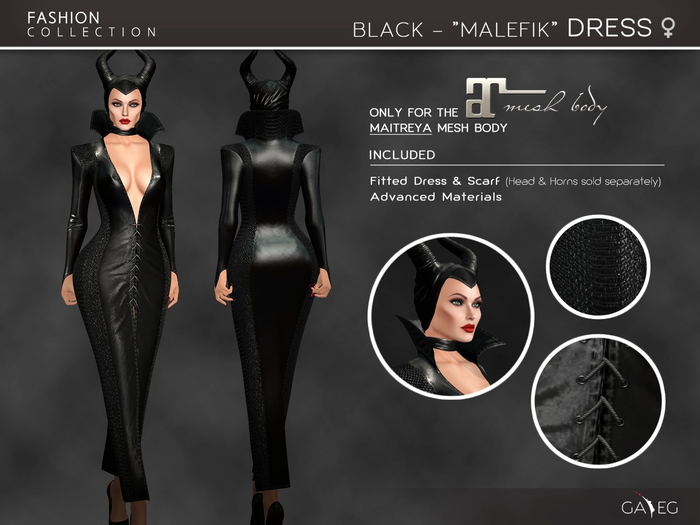 [GA.EG] Malefik Black Dress [Maitreya]