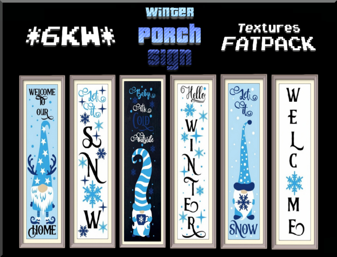 *6KW* FULL PERM Winter Porch Sign Textures FATPACK
