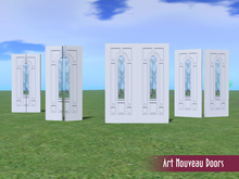 DBP - Art Nouveau White French Doors - Scripted
