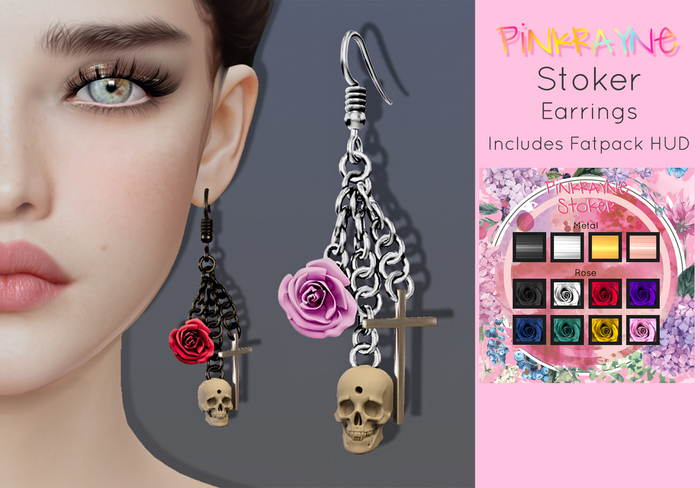PinkRayne Stoker Earrings with full HUD
