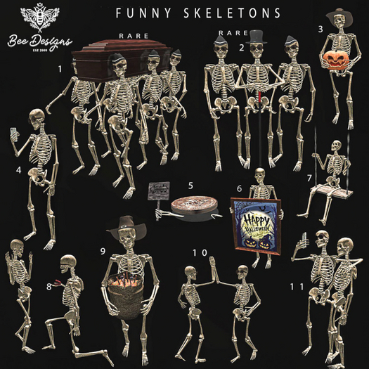 04 Bee Designs Funny Skeletons
