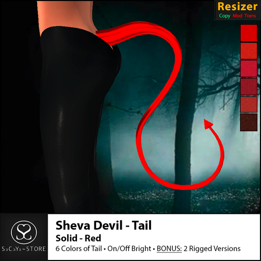 SaCaYa - Sheva Devil - Tail - Solid - Red