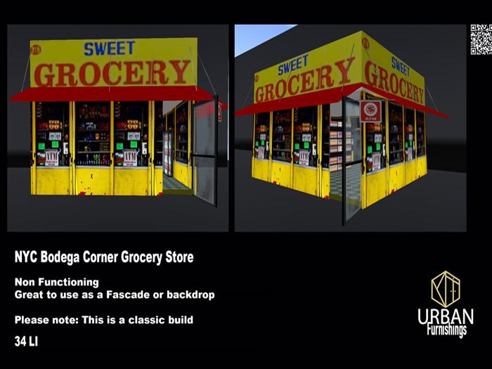 Second Life Marketplace URBANFURNISHINGS NYC "BODEGA" corner