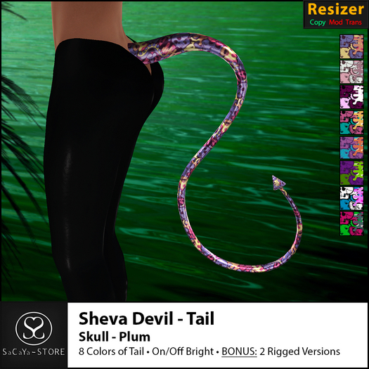 SaCaYa - Sheva Devil - Tail - Skull - Plum