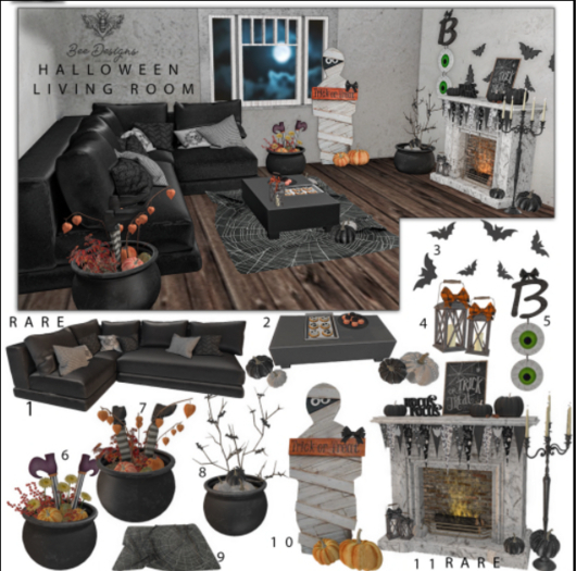 01 Bee Designs Halloween Living room RARE