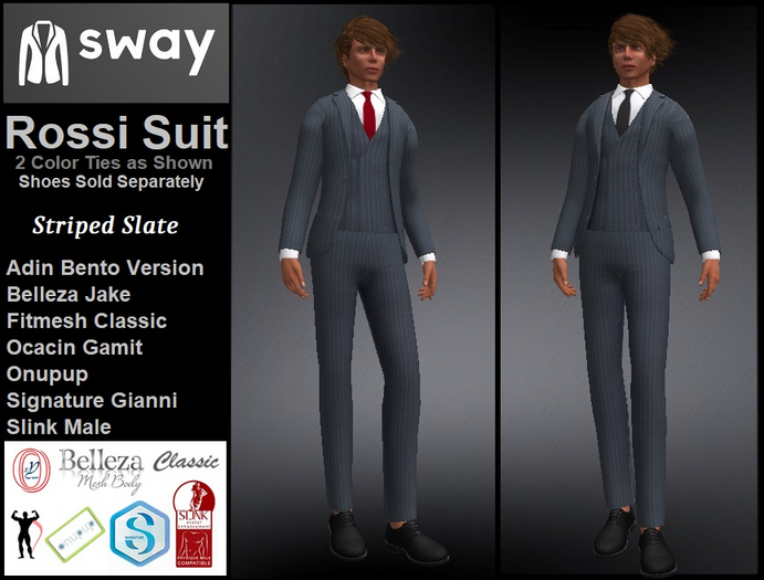 Sway Rossi Suit - Striped Slate