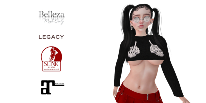Middle Finger Womens LS Crop Top Demo