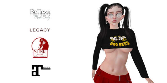 Boo Bees Womens LS Crop Top