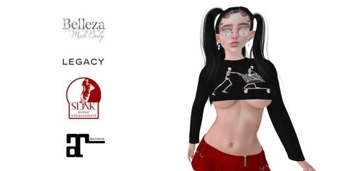 Bone Buggy Womens LS Crop Top