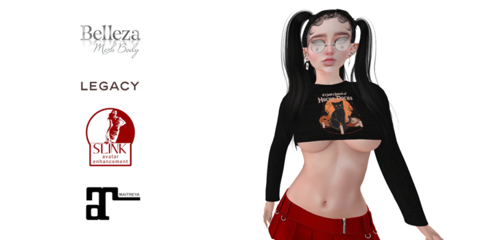 Hocus Pocus Cat Womens LS Crop Top