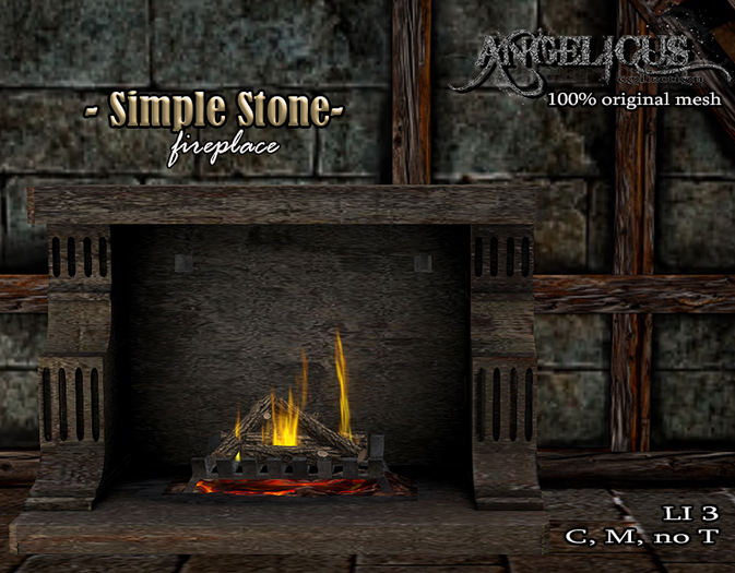 ::ANGELICUS:: Simple Stone fireplace