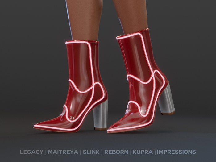 $NT Neon Booties RED