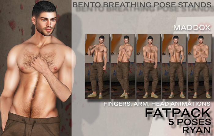 MADDOX | MALE Bento Breathing POSE STAND ANIMATION | FATPACK of 5 - RYAN