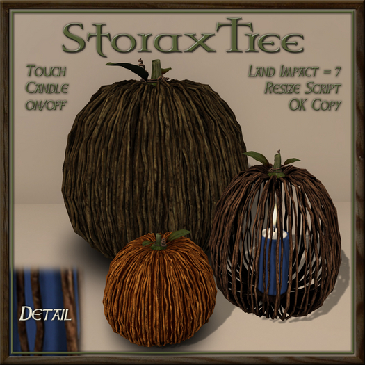 Rustic Pumpkins w Candle A6