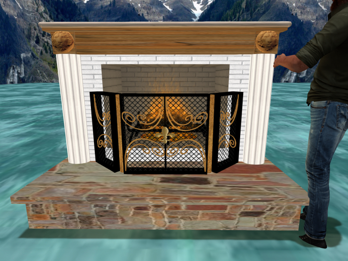 Llionhead Fireplace Fire & Screen 5 Li